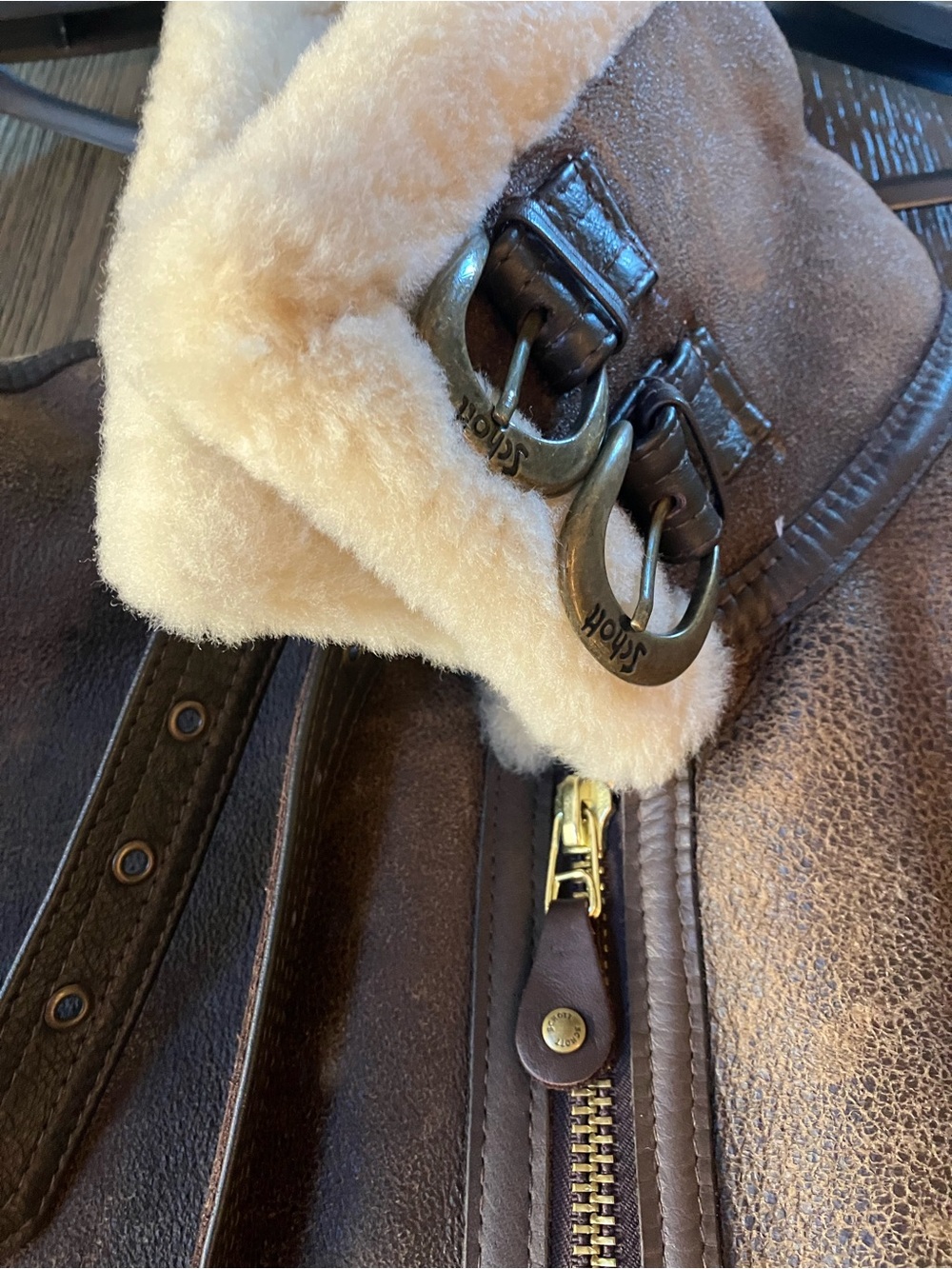 Schott NYC Classic B-3 Sheepskin Leather Bomber Jacket - Picture 11 of 16